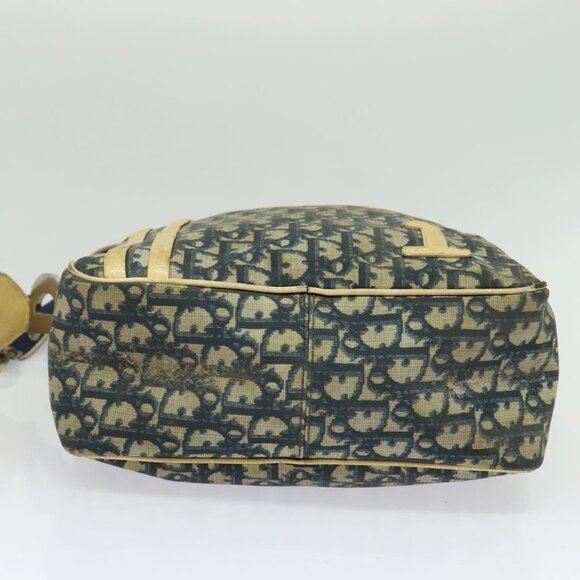 Authentic Christian Dior Trotter Canvas Shoulder Bag Navy Silver - Picture 12 of 16